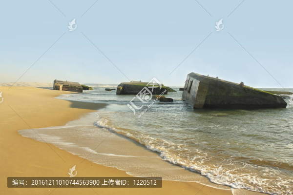 阿卡雄海灘上的碉堡