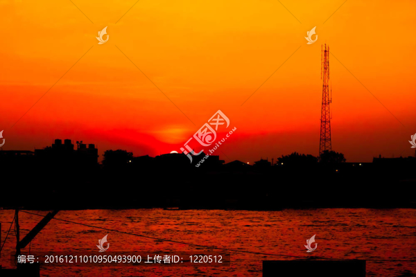 曼谷市黃昏時(shí)分近江