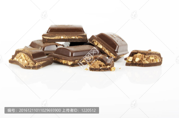 巧克力貼在白色上