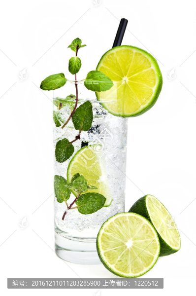 mojito雞尾酒在白色