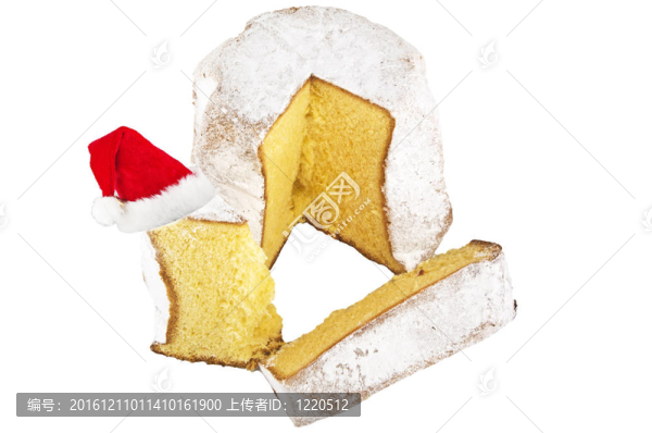 黃金面包和巧克力圣誕老人的帽子