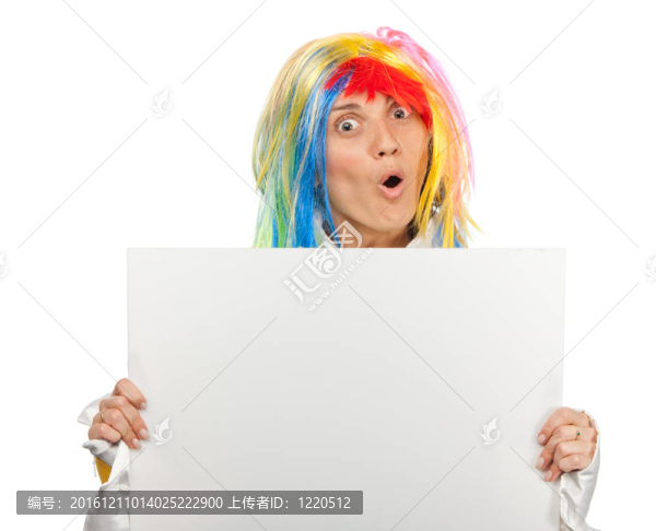 滑稽小丑與空白板