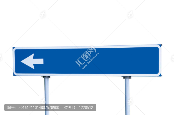 White上的藍色路標