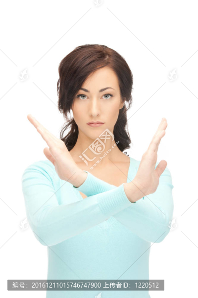 女人做停止手勢(shì)