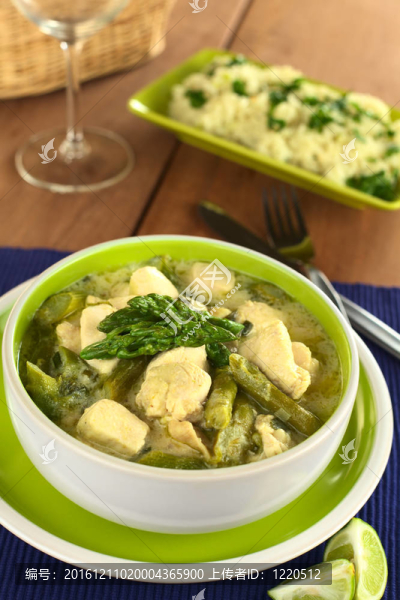 蘆筍和Chicken,Fricassee