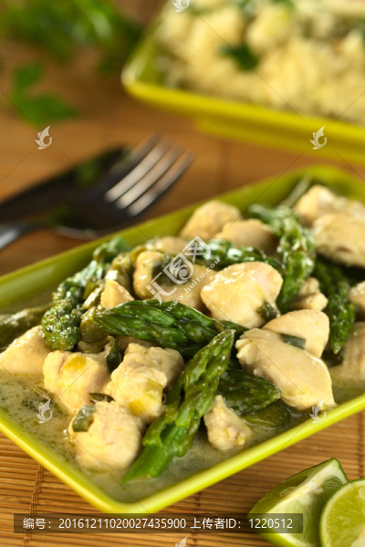 蘆筍和Chicken,Fricassee