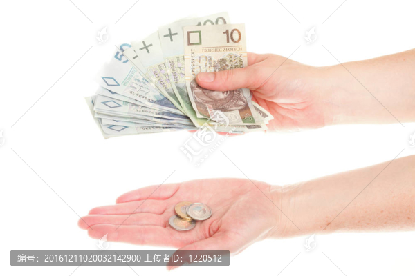 手中的波蘭貨幣