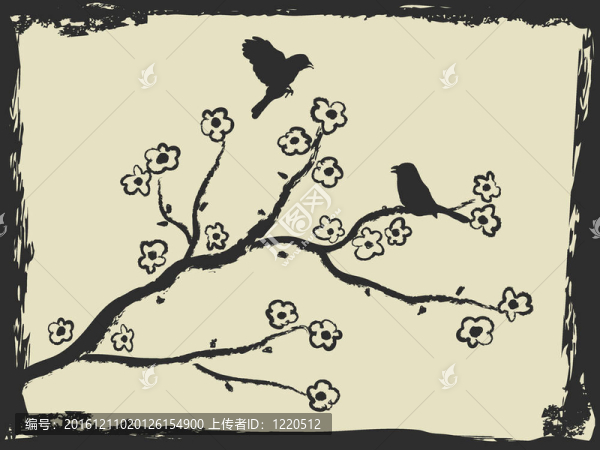 鳥梅花畫