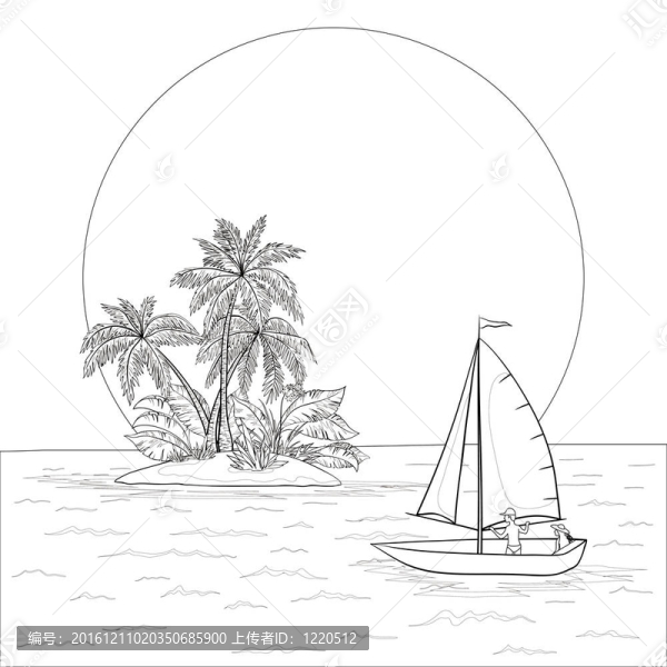 熱帶帆船；輪廓線
