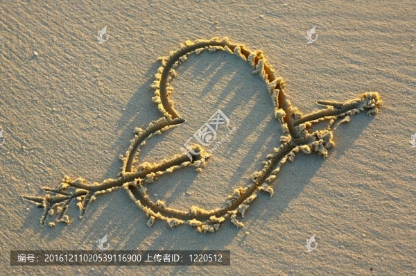 心在沙灘上