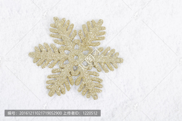 雪上的圣誕雪花