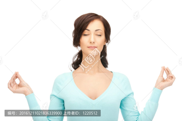 女人在冥想