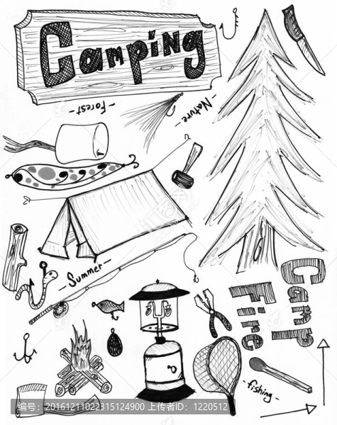 campingg手繪涂鴉