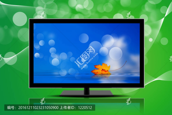 綠色背景下的電視