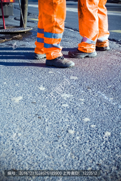 道路施工與工人