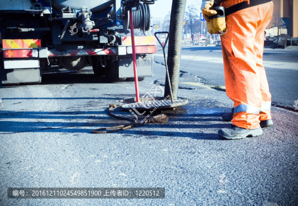 道路施工與工人