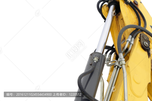 白色背景下的液壓推土機機械