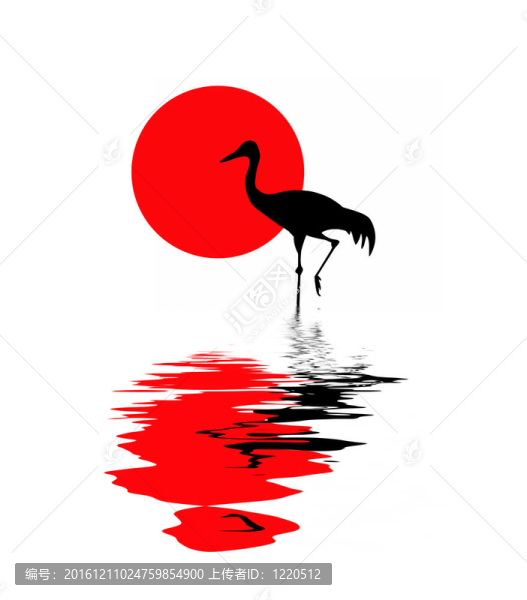 太陽背景下的起重機輪廓