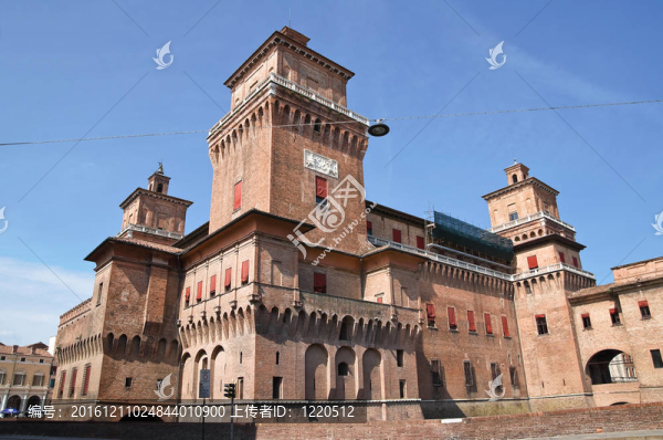 埃斯騰斯城堡。Ferrara。Emilia,Romagna。意大利.