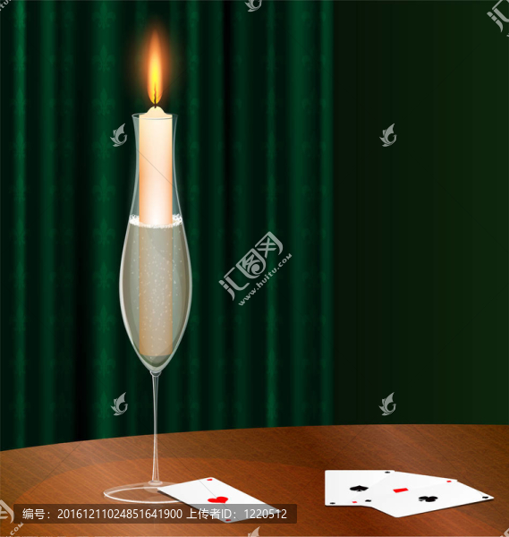 蠟燭；酒和卡片
