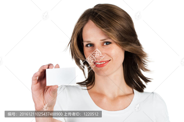 持空卡的女人