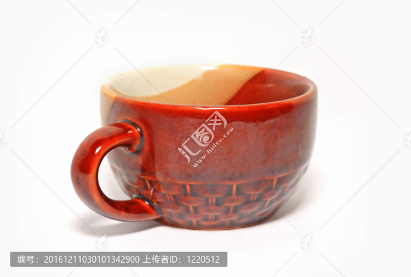 白底褐杯