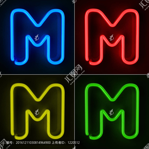 霓虹標(biāo)志字母M