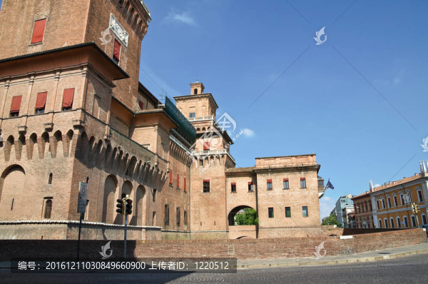 埃斯騰斯城堡。Ferrara。Emilia,Romagna。意大利.