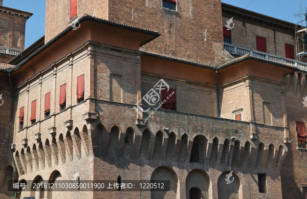 埃斯騰斯城堡。Ferrara。Emilia,Romagna。意大利.