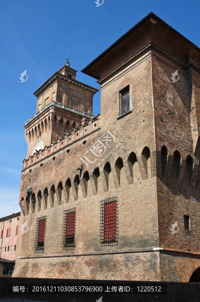 埃斯騰斯城堡。Ferrara。Emilia,Romagna。意大利.