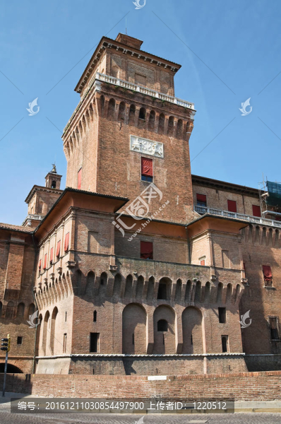 埃斯騰斯城堡。Ferrara。Emilia,Romagna。意大利.