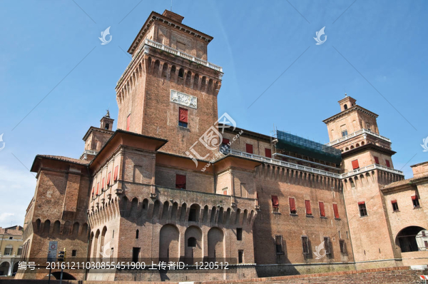 埃斯騰斯城堡。Ferrara。Emilia,Romagna。意大利.