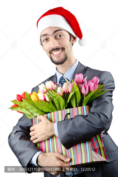商人在圣誕節(jié)慶祝的概念