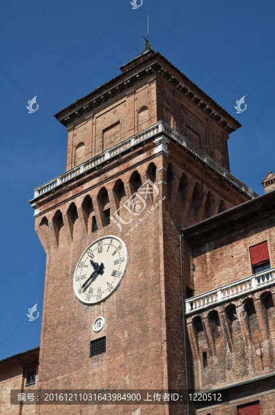 埃斯騰斯城堡。Ferrara。Emilia,Romagna。意大利.