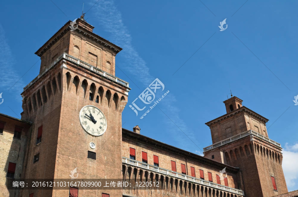埃斯騰斯城堡。Ferrara。Emilia,Romagna。意大利.
