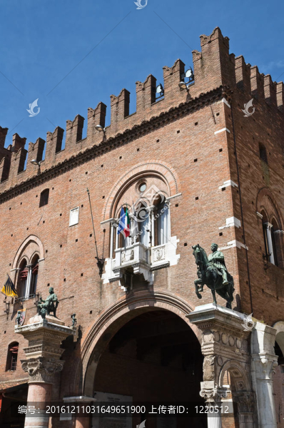 市政廳。Ferrara。Emilia,Romagna。意大利.