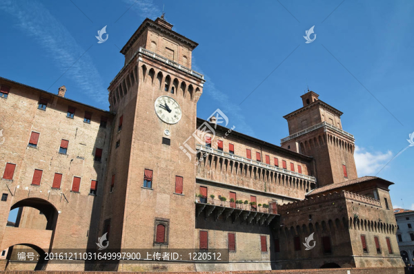 埃斯騰斯城堡。Ferrara。Emilia,Romagna。意大利.