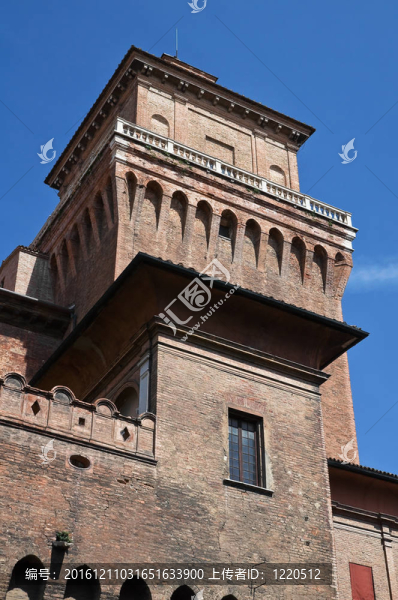 埃斯騰斯城堡。Ferrara。Emilia,Romagna。意大利.