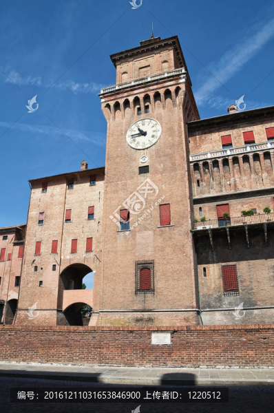 埃斯騰斯城堡。Ferrara。Emilia,Romagna。意大利.
