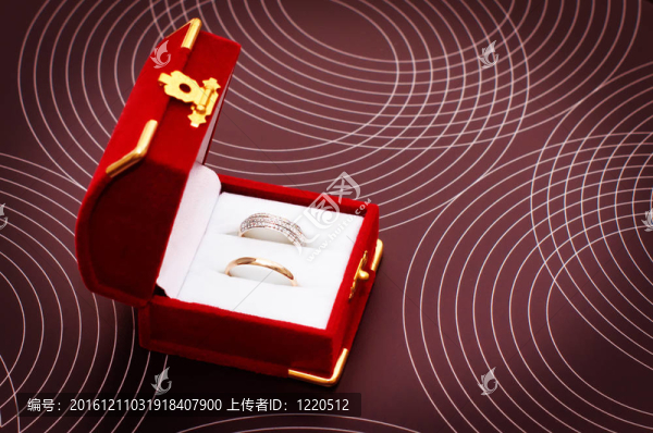 盒子里的兩枚結(jié)婚戒指