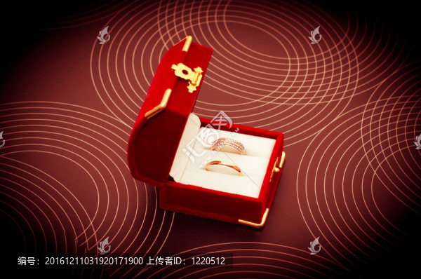 盒子里的兩枚結(jié)婚戒指