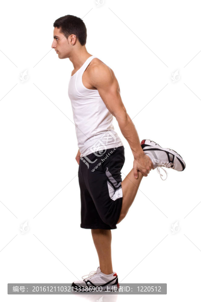 站在Quadricep,Stretch