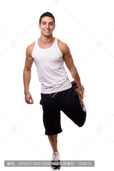 站在Quadricep,Stretch