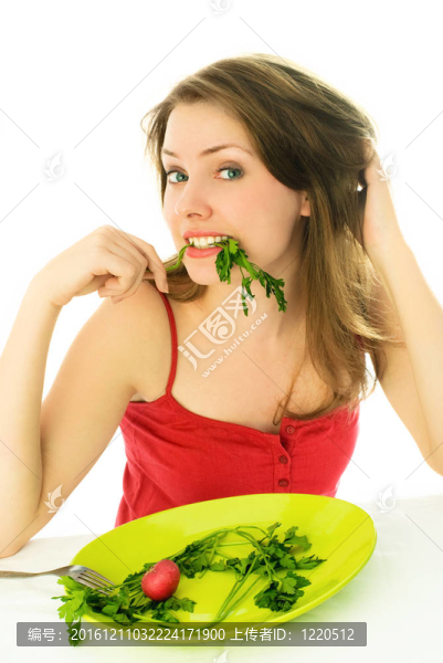 保持飲食的女孩