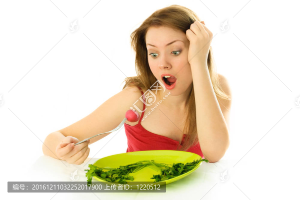 不開心的女人在節(jié)食