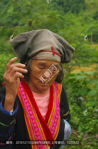 一位老婦人的苗族的肖像