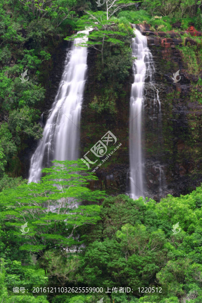 opaeka考艾瀑布；夏威夷