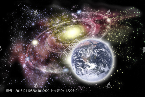 背景中的行星和星系