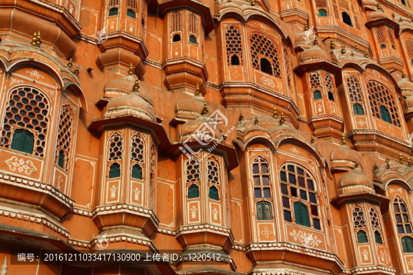Hawa,Mahal；風(fēng)的宮殿；齋浦爾；拉賈斯坦；印度。