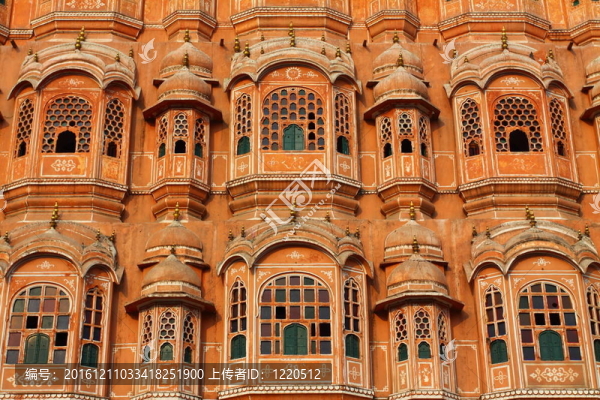 Hawa,Mahal；風(fēng)的宮殿；齋浦爾；拉賈斯坦；印度。